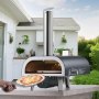 VEVOR Forno per Pizza da Eterno 304,8 mm, Forno a Legna a Pellet con Termometro e Rotazione Elettrica, Macchina per Pizza Portatile per Campeggio, Pietra, Borsa per il Trasporto, Pala
