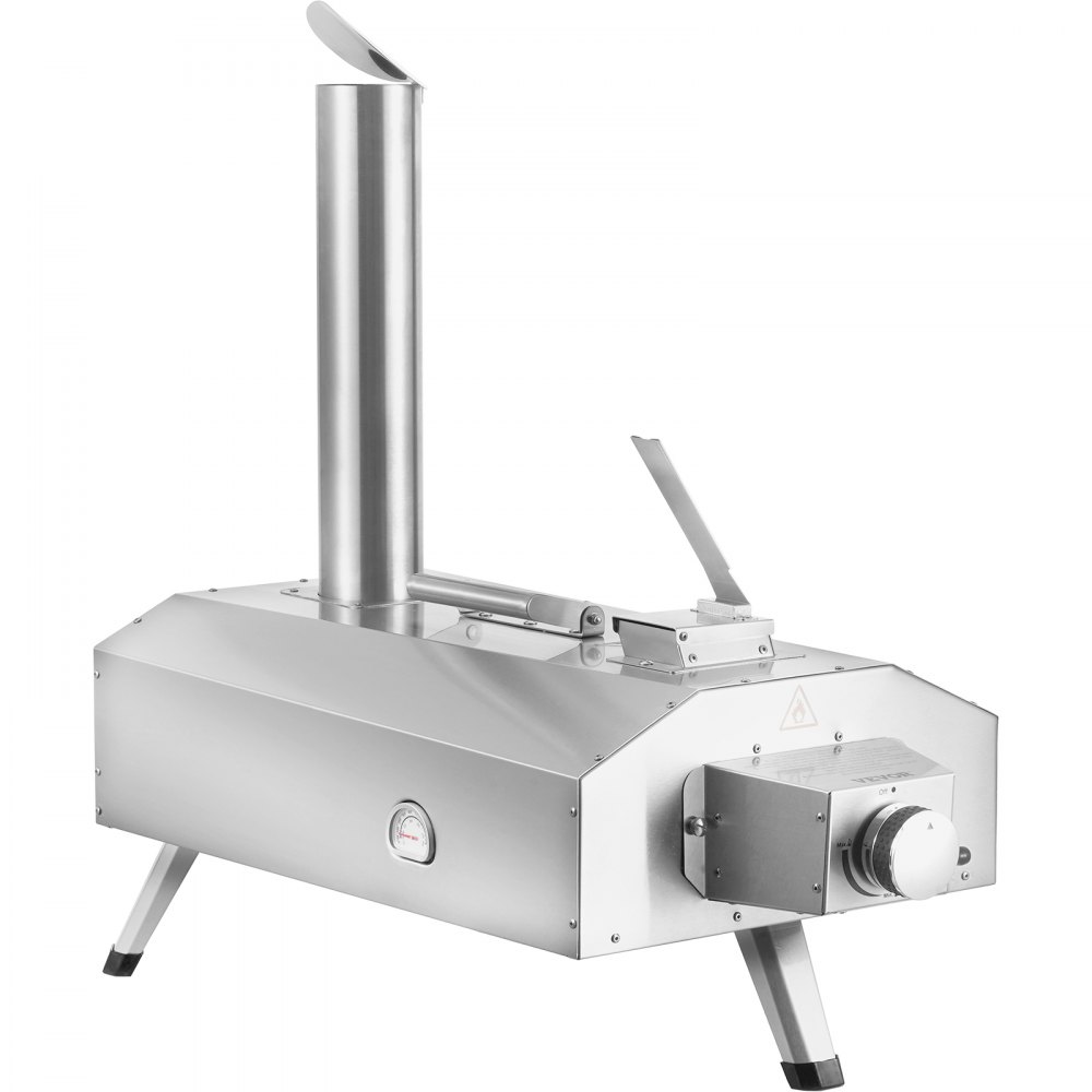 VEVOR Dual-Fuel Outdoor Pizza Oven, Portable 12-Inch Pizza Oven, Pellet and Gas Powered Outdoor Pizza Oven with Thickened Cordierite Pizza Stone, Foldable Leg for Camping and Garden