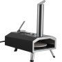 VEVOR Forno per Pizza a Doppio Combustibile Esterno 304 mm, Forno per Pizza per Esterni Alimentato a Pellet e Gas con Pietra per Pizza in Cordierite Ispessita, Gamba Pieghevole per Campeggio Cortile