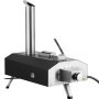 VEVOR Forno per Pizza a Doppio Combustibile Esterno 304 mm, Forno per Pizza per Esterni Alimentato a Pellet e Gas con Pietra per Pizza in Cordierite Ispessita, Gamba Pieghevole per Campeggio Cortile