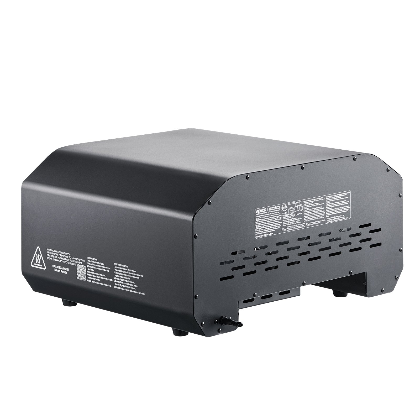 VEVOR Forno per Pizza da Esterno, Macchina per Pizza Portatile a Gas Propano da ca. 406 mm, con Rotazione Elettrica, Pietra Spessa, BorsaTrasporto, per Campeggio all'Aperto in Giardino, Patio