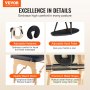 VEVOR Professional Massage Table, 76.2 cm Wide, Foldable Massage Table, 8-Level Height Adjustable, Face/Tattoo Table, Portable Spa Table with Headrest, Hand Palette, Carrying Bag, 340 kg