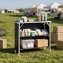 VEVOR Folding Portable Bar Table, 980 x 385 x 870 mm, with Carry Bag, Storage Shelf, and Detachable Skirt, Quick and Easy Setup, Foldable Mobile Bartending Station for Events, Party, Tradeshow