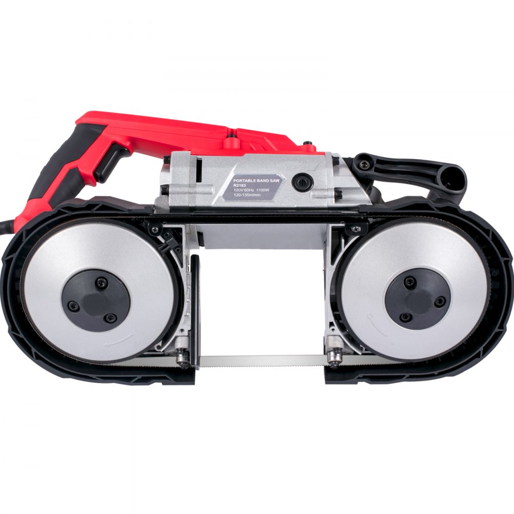 VEVOR Sega a Nastro Portatile a Velocità Variabile, Taglio 5 Pollici 1100 W Segatrice a Nastro per Tagliare Acciaio Inossidabile, Alluminio, Metallo, Ferro, Cavi Rigidi, Legno, PVC, Plastica, Gomma