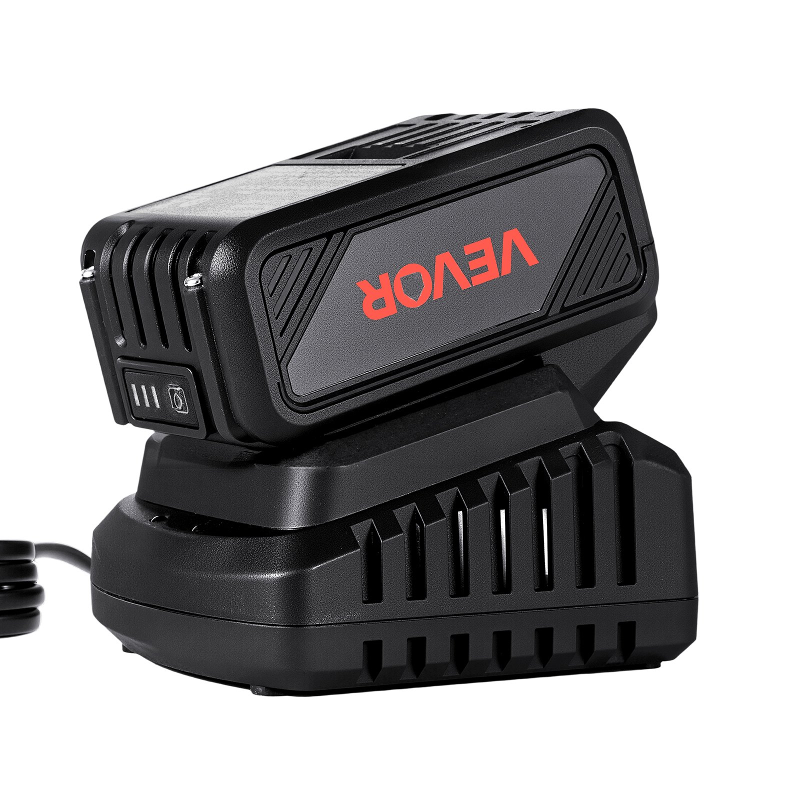 VEVOR Batteria Portatile e Caricabatteria, 20 V MAX, Batteria agli Ioni di Litio da 4,0 Ah, Grande Capacità 4000 mAh, Autonomia Estesa, per Utensili della Serie, per Sostituzione e Ricarica Rapida