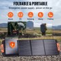 VEVOR Pannello Solare Monocristallino Portatile, Pannello Caricatore Fotovoltaico Monocristallino ETFE Pieghevole da 120 W, Pannello Solare CC 18V, Type C Porta USB QC3.0, Impermeabile IP67 per Camper