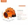 VEVOR Ventilatore di Scarico Motore 367W Estrattore d'Aria Condotto Industriale 304,8mm Tubo di Scarico 5m Volume d'Aria 2574CFM Ventilatore di Scarico per Estrarre Fumo Velocità 2800 giri/min