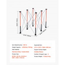VEVOR Banco da Lavoro Pieghevole Portatile 1266 x 665 mm Tavolo di Lavoro Pieghevole Senza Montaggio, Carico di 1135 kg con Borsa Portaoggetti, Piano del Tavolo Non Incluso, per Garage, Officina