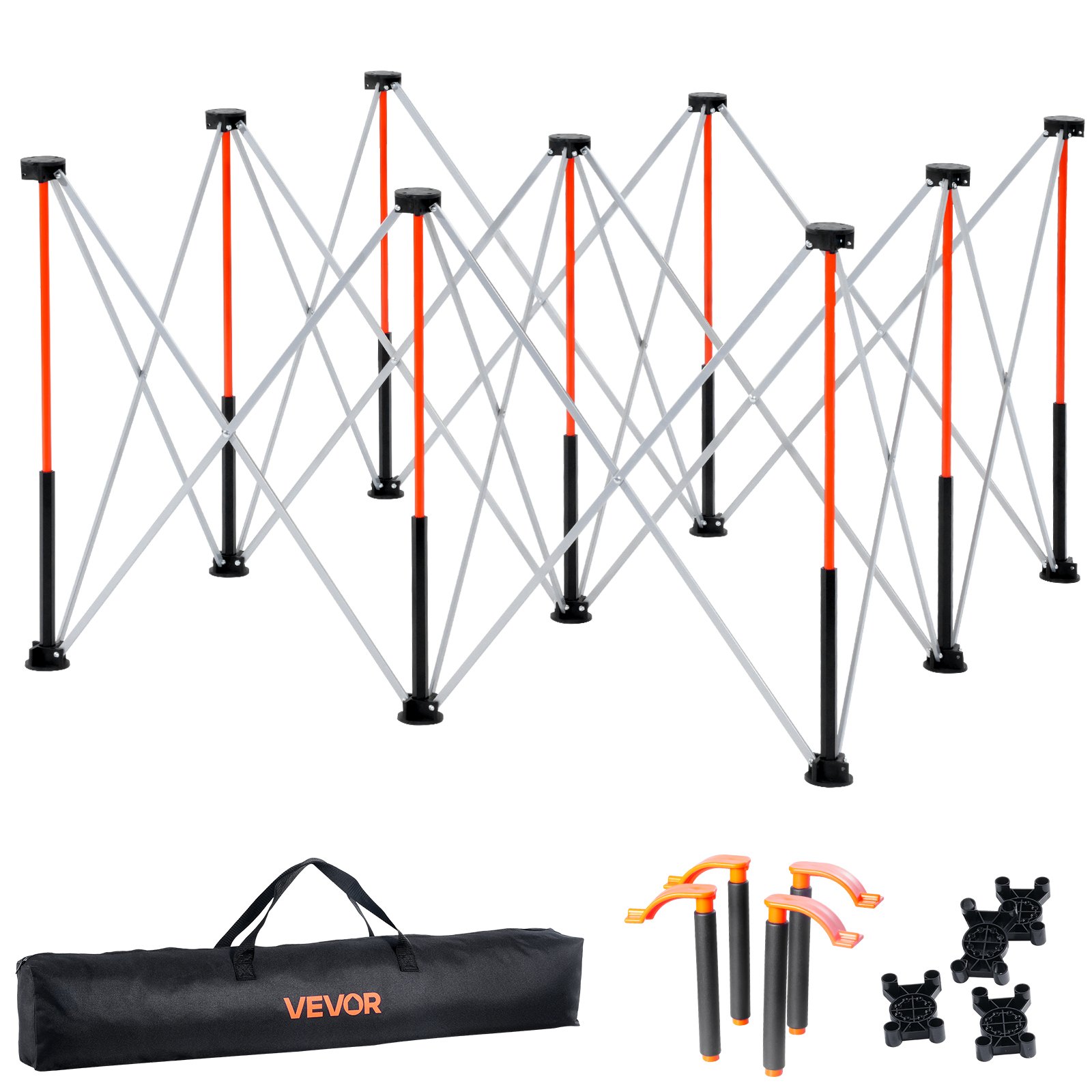 VEVOR Portable Folding Assembly Stand (1264 x 1264 x 733 mm), Collapsible Workbench Stand with 1589 kg Load Capacity & Storage Bag (no tabletop) for Garage Workshop