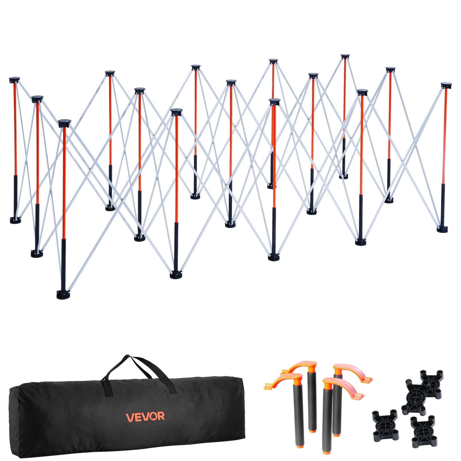 VEVOR Portable Folding Assembly Stand (2467 x 1266 x 865 mm), Collapsible Workbench Stand with 2724 kg Load Capacity & Storage Bag (no tabletop) for Garage Workshop