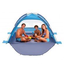 VEVOR Tenda da Spiaggia Pop Up per Mare per 3 Persone, Tenda da Sole Portatile con Borsa per il Trasporto e Ancoraggi a Terra, Ombrellone da Spiaggia Leggero per Campeggio, Pesca, Picnic
