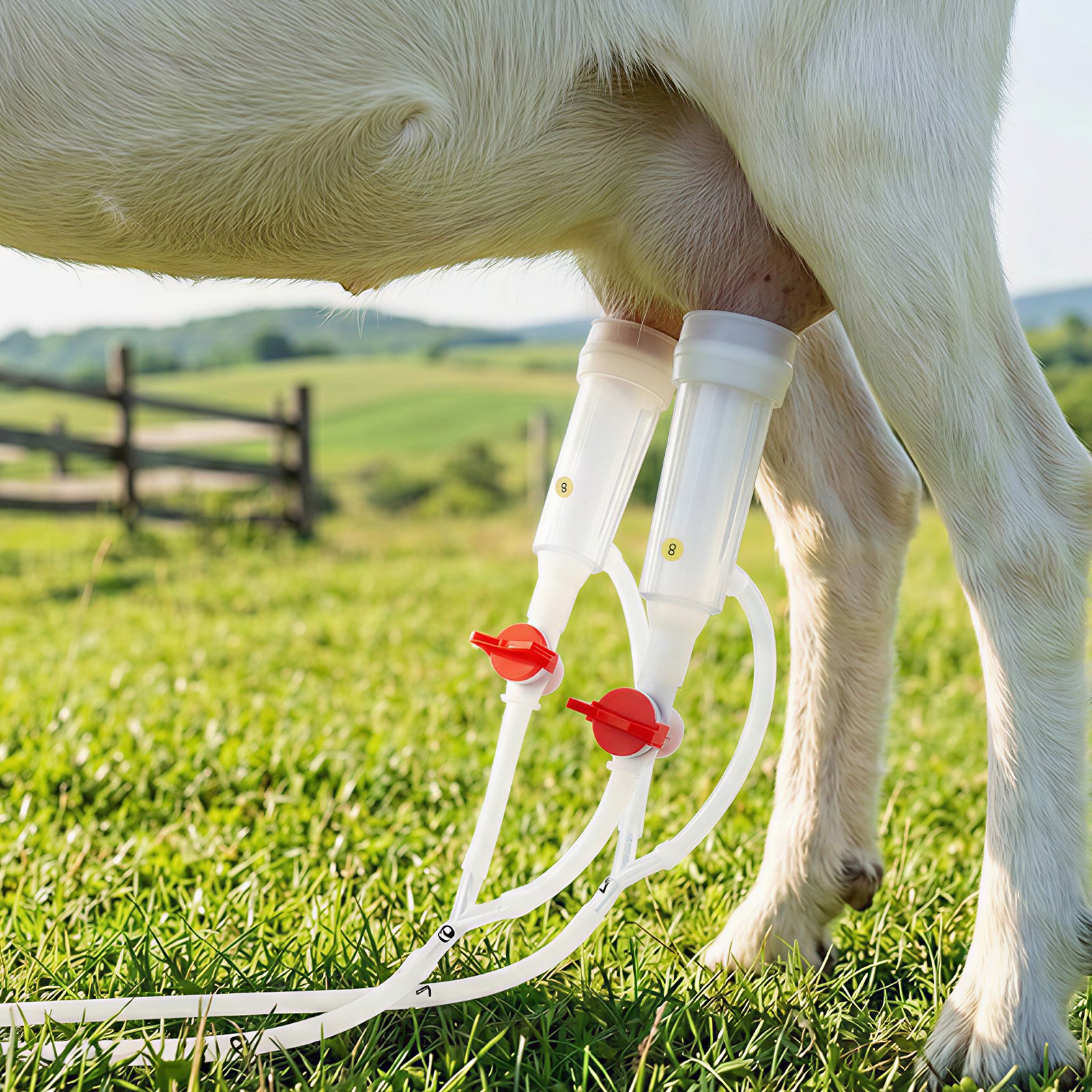 VEVOR Kit Mungitrice per Capre con Secchio in Acciaio Inox Uso Alimentare Capienza 3 Litri Batteria al Litio Ricaricabile 5200 mAh, Mungitrice Elettrica Portatile, Aspirazione a Vuoto tra 35-45 kPa