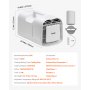 VEVOR Portable Air Conditioner, 4250 BTU 3-Speed Air Conditioner with 24-Hour Timer, Remote Controlled Cooler, Adjustable Temperature 16-32 °C, for Outdoor Camping, RVs or Home Use, 510x270x315mm