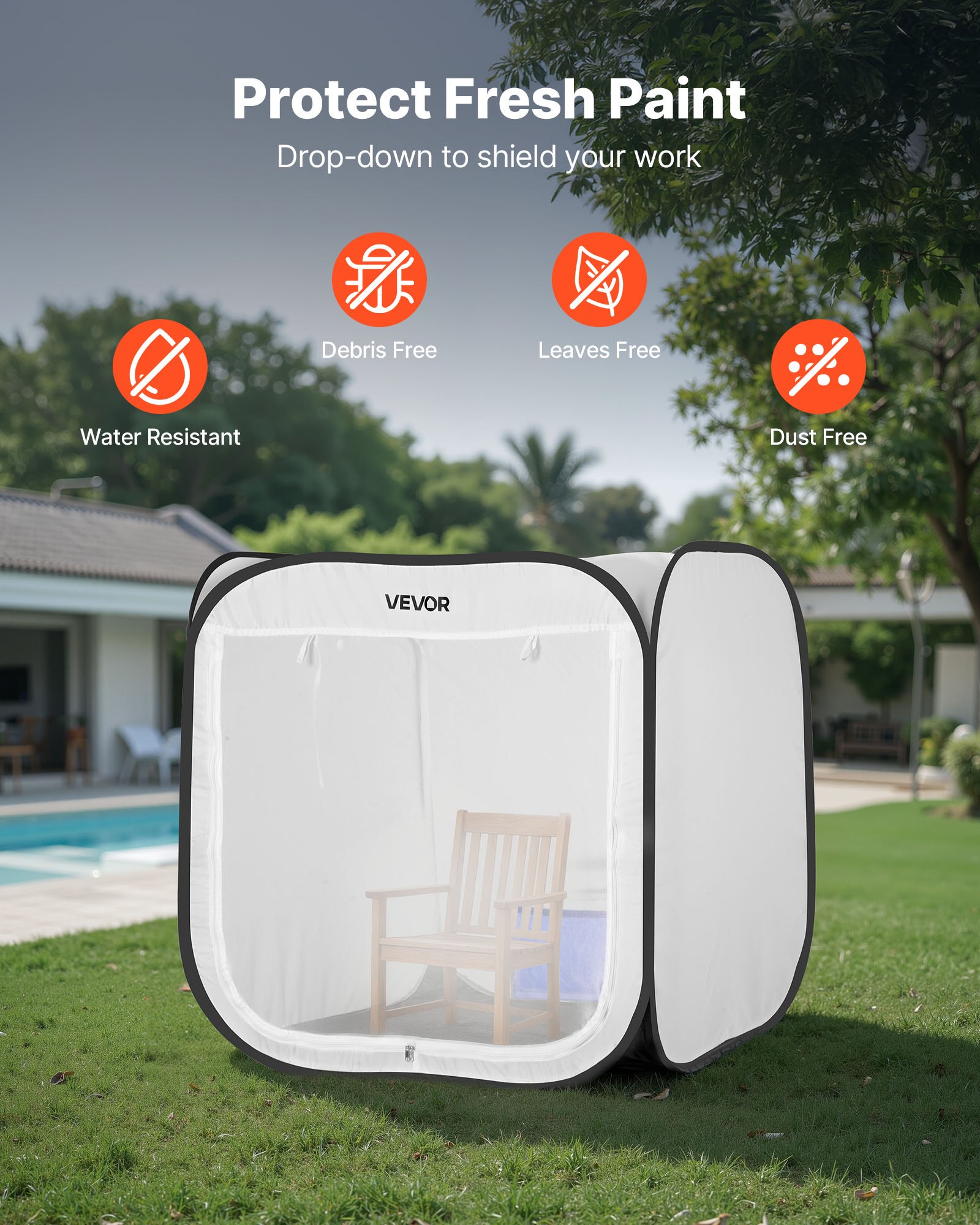 VEVOR Tenda per Cabina di Verniciatura a Spruzzo Portatile Area Lavoro 72x72,5x5 cm, Tenda per Verniciatura a Spruzzo Cabina Pieghevole Pop-up per Modelli Piccoli, Progetti Fai-da-te