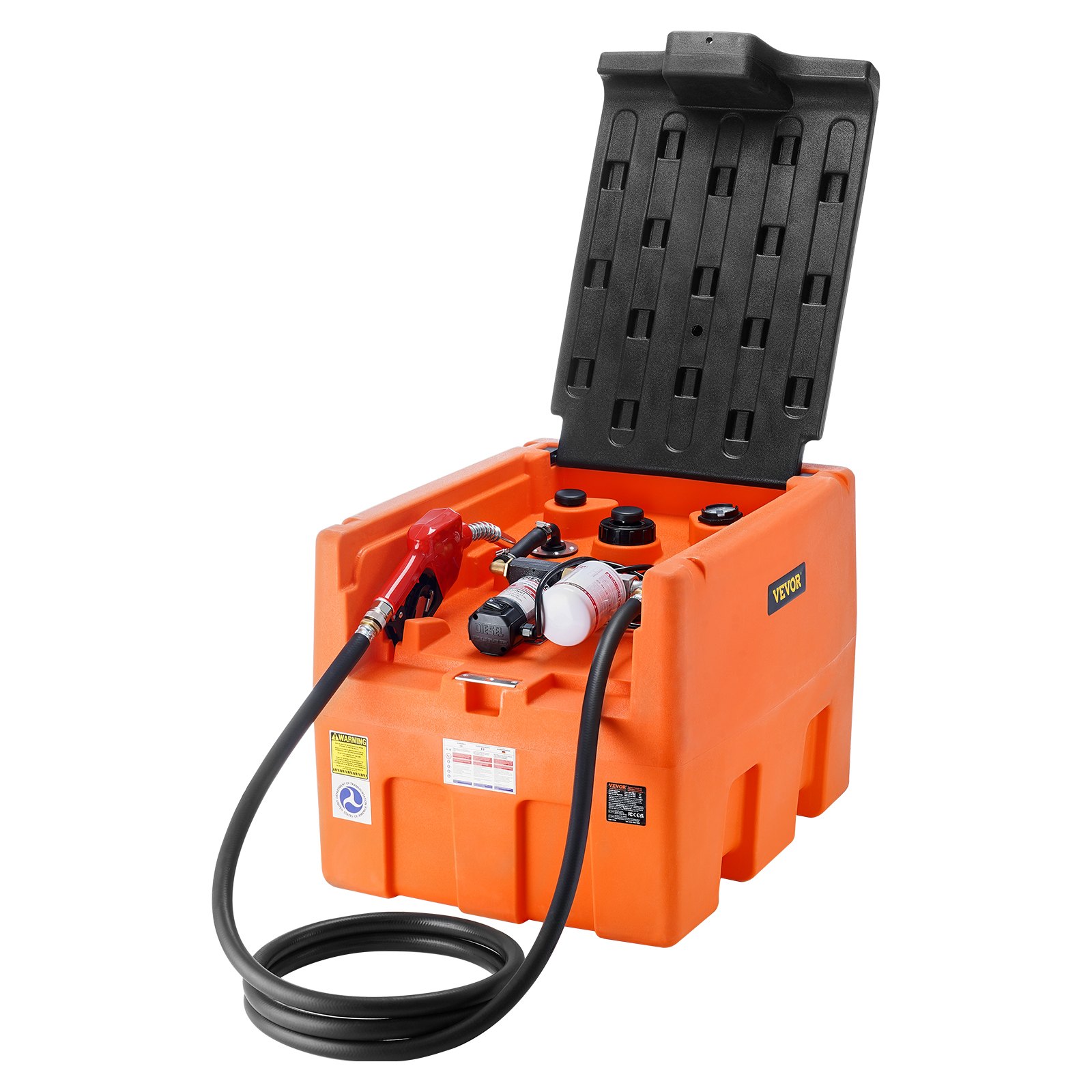 VEVOR Serbatoio Diesel Portatile 182 L, Serbatoio Rifornimento Carburante, Pompa di Trasferimento 12 V 40 L/min Tubo Flessibile da 4 m, per Veicoli Apparecchi Agricoltura Industriale Commerciale