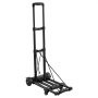 VEVOR Carrello a Mano Pieghevole, Capacità di Carico di 135 kg, Carrello Portabagagli Pieghevole con 4 Ruote, 2 Corde Elastiche e Base Espandibile, Carrello Multiuso per Trasporto Bagagli