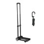 VEVOR Carrello a Mano Pieghevole, Capacità di Carico di 49,9 kg, Carrello Portabagagli Pieghevole con 2 Ruote, 1 Corda Elastica, Carrello Multiuso per Trasporto Bagagli, Ufficio, Trasloco, Nero