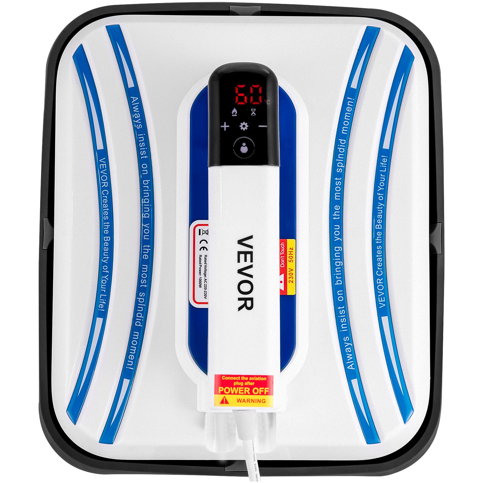 VEVOR Termopressa 12 x 10 Pollici Easy Press 800W, Blu Mini Press Funzione di Vibrazione Portatile Easy Mini Press Doppio Tubo, Riscaldamento Pressa di Calore per Magliette Touchscreen Sensibile