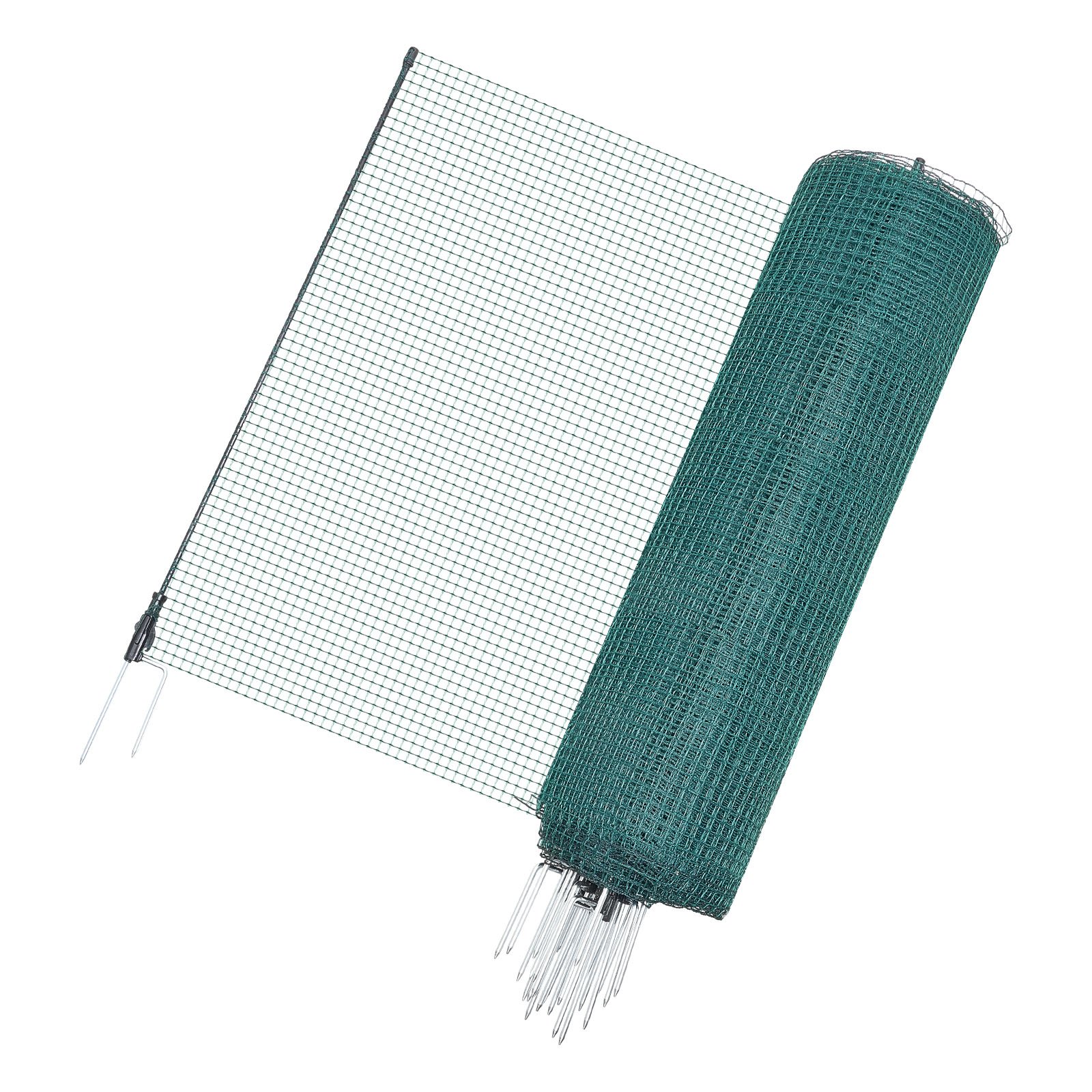 VEVOR Rete per Recinzione in Plastica, Recinzione Temporanea Flessibile 0,9 x 50 m, Rete di Sicurezza con Pali, Picchetti a Doppia Punta e Tiranti, Brriera Protettiva Rimovibile per Aiuola e Giardino