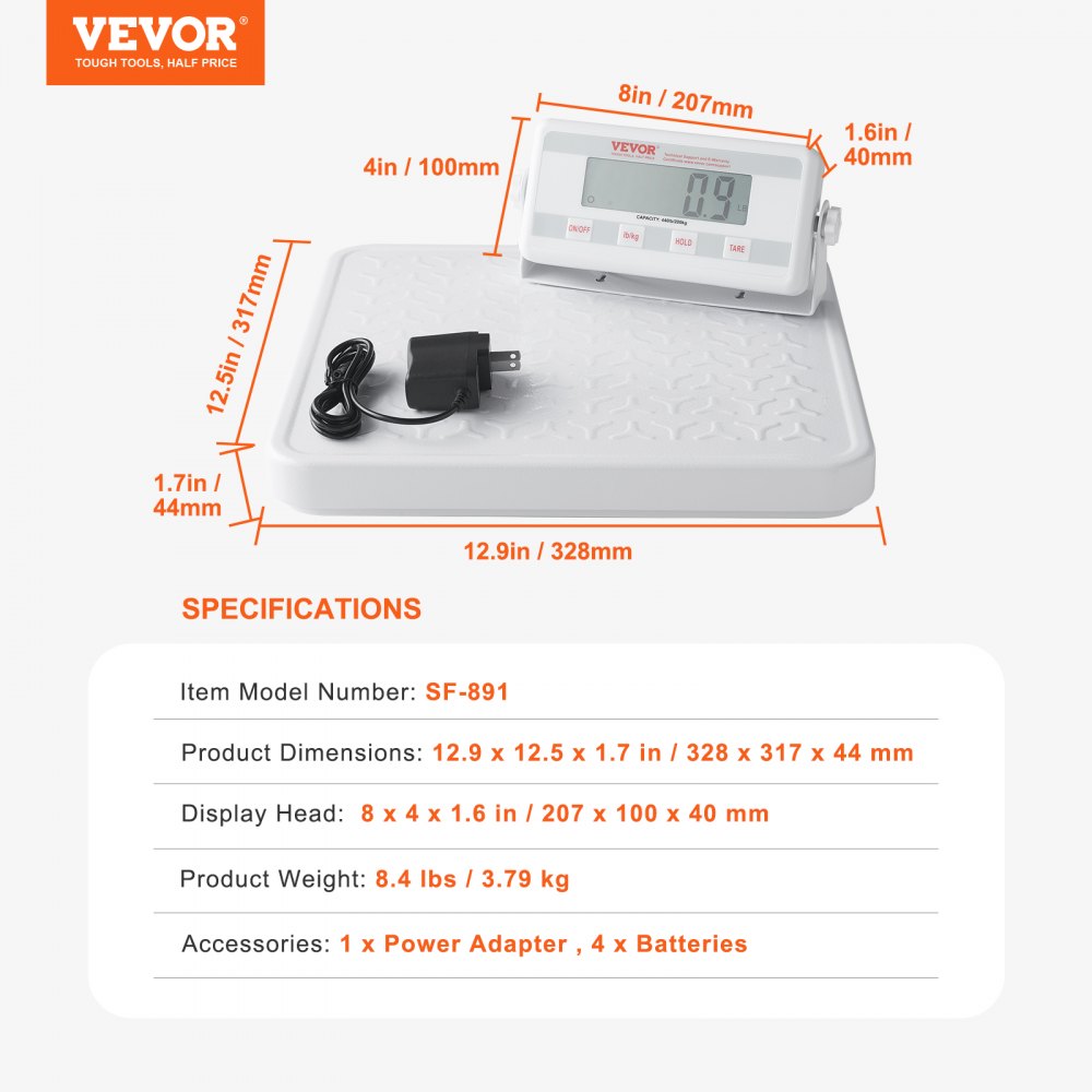 VEVOR Portable Medical Scale, Professional Digital Doctor's Scale for Weighing - with Non-Slip Platform, 2 Units, Hold and Tare Function, Doctor's Scale with 209 kg Capacity for Gyms, Home and Hospitals