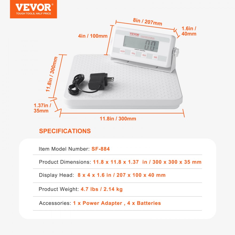 VEVOR Portable Medical Scale, Professional Doctor's Scale for Weighing - with Non-Slip Platform, 2 Units, Hold and Tare Function, Digital Doctor's Scale for Gym, Home, Hospital, Weight Capacity 209 kg