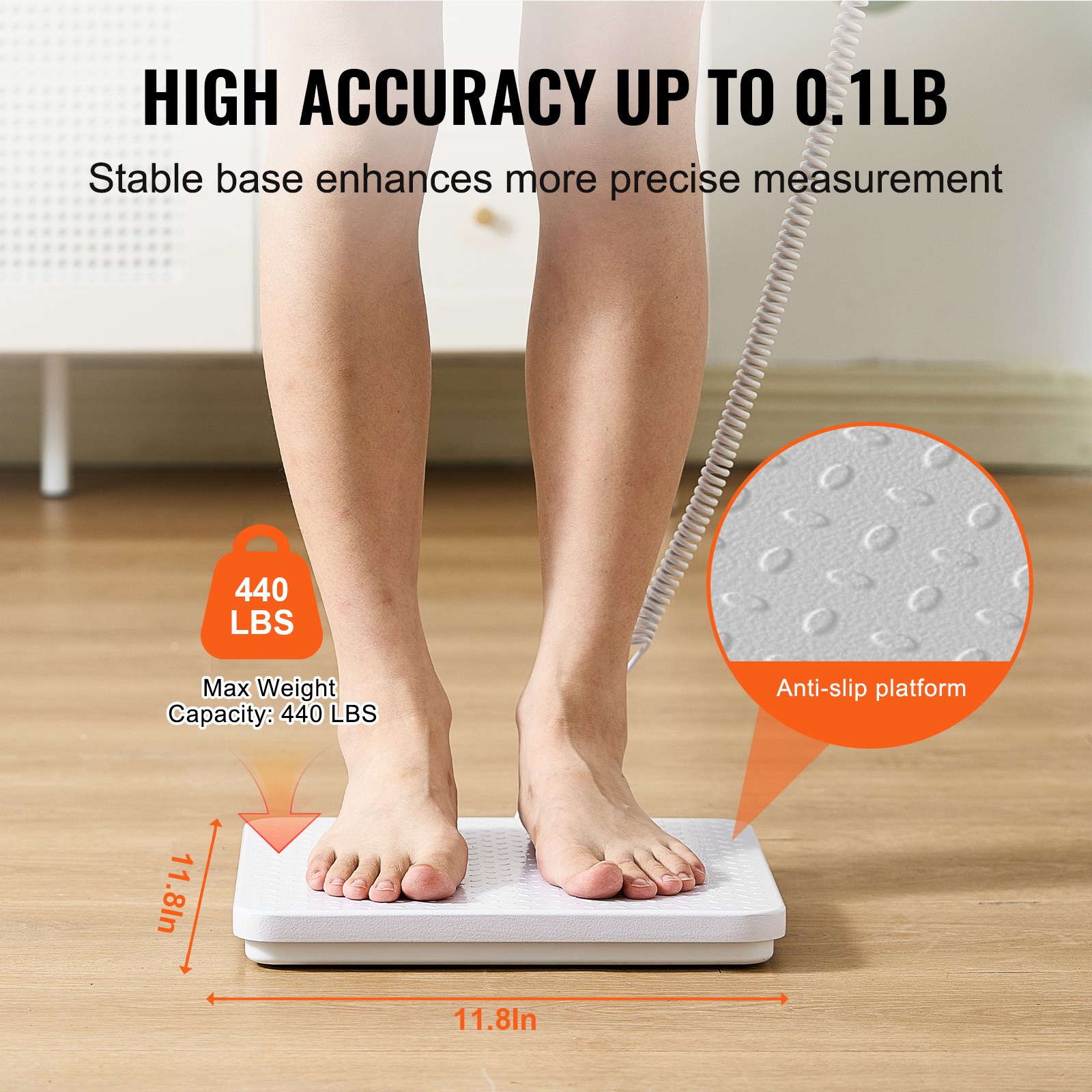 VEVOR Portable Medical Scale, Professional Doctor's Scale for Weighing - with Non-Slip Platform, 2 Units, Hold and Tare Function, Digital Doctor's Scale for Gym, Home, Hospital, Weight Capacity 209 kg