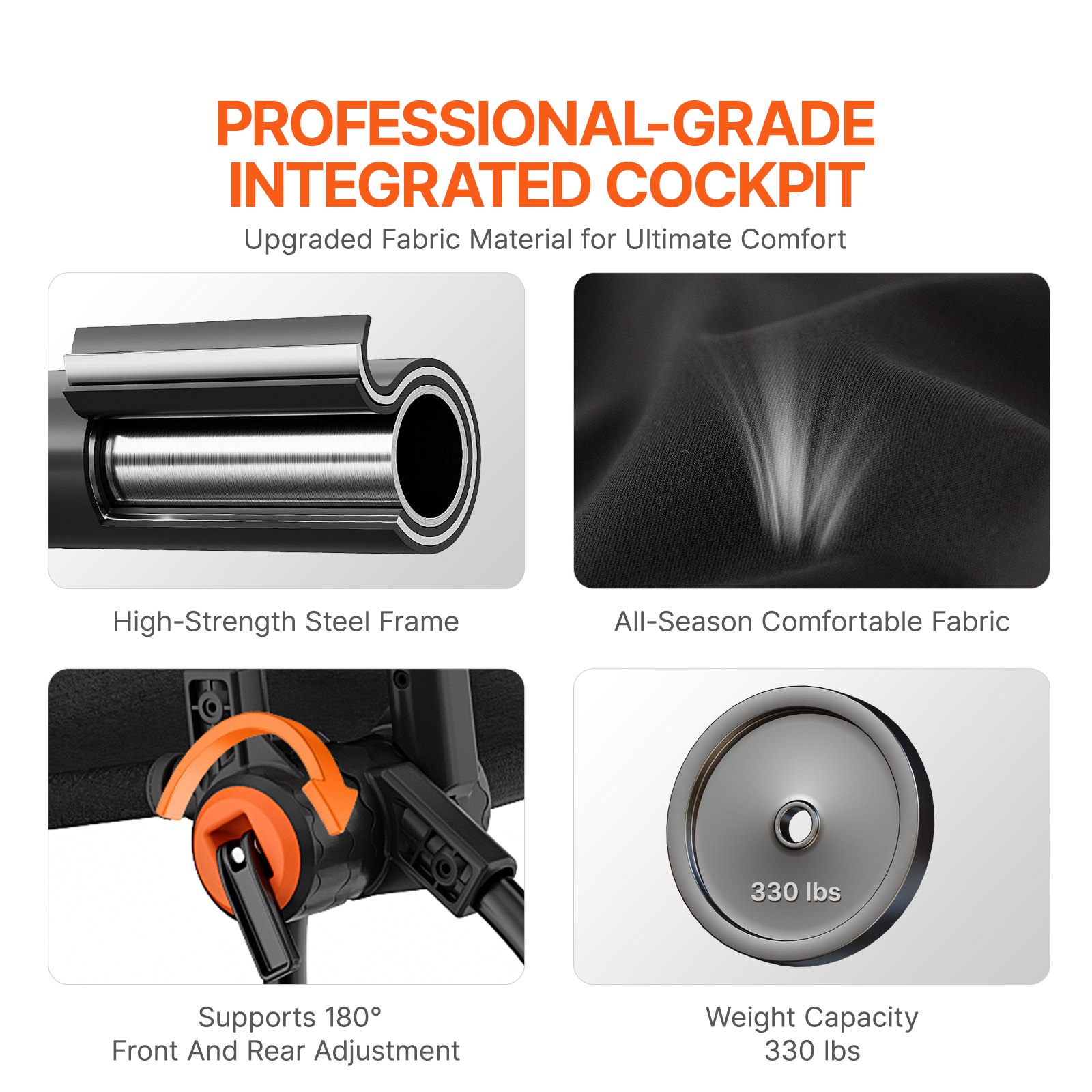 VEVOR Supporto per Volante da Corsa per Logitech G923/G920/G29, Simulatore di Guida Portatile in Acciaio Cockpit-Thrustmaster T248P, Modalità GT/Formula di Grandi Dimensioni, Angolazione Regolabile