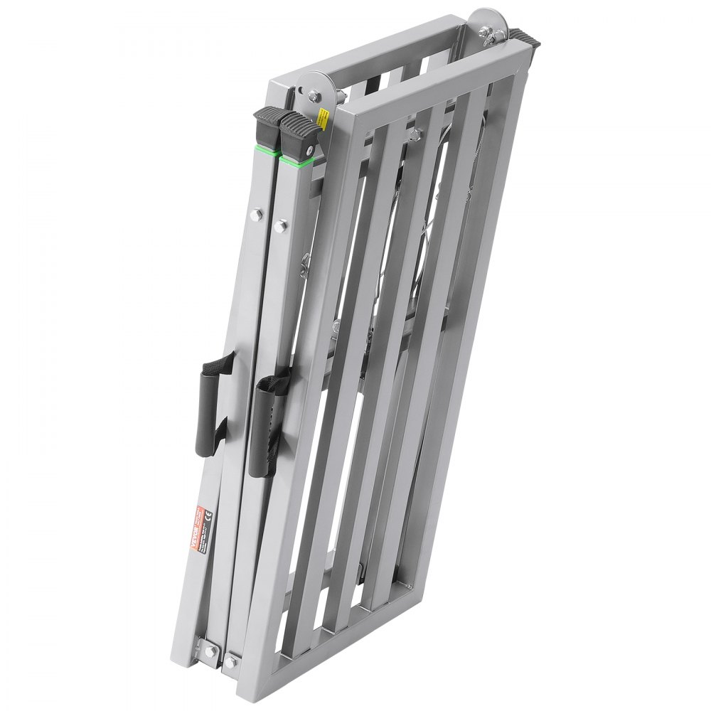 VEVOR Piattaforma di Lavoro, Altezza Regolabile 80-130 cm a 4 Marce, Scala Pieghevole in Lega di Acciaio, Piattaforma per Ponteggi Capacità 400 kg, Piedini in Gomma Antiscivolo, per Pulizia Lavaggio