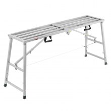 VEVOR Piattaforma di Lavoro Ponteggio Regolabile Altezza 80-130 cm Carico 400 kg