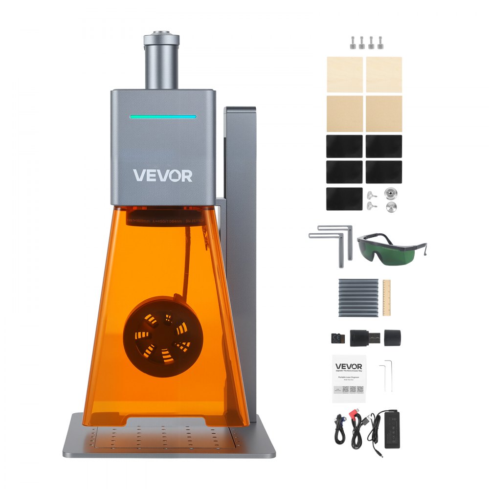 VEVOR Macchina Incisore Laser Portatile Velocità 5000 mm/s Incisore Taglierina Laser Blu 12 W Mini Macchina di Incisione Fai da te per Legno Acrilico Pelle Tessuto Classe 4 Lunghezza d'Onda Blu 455 nm