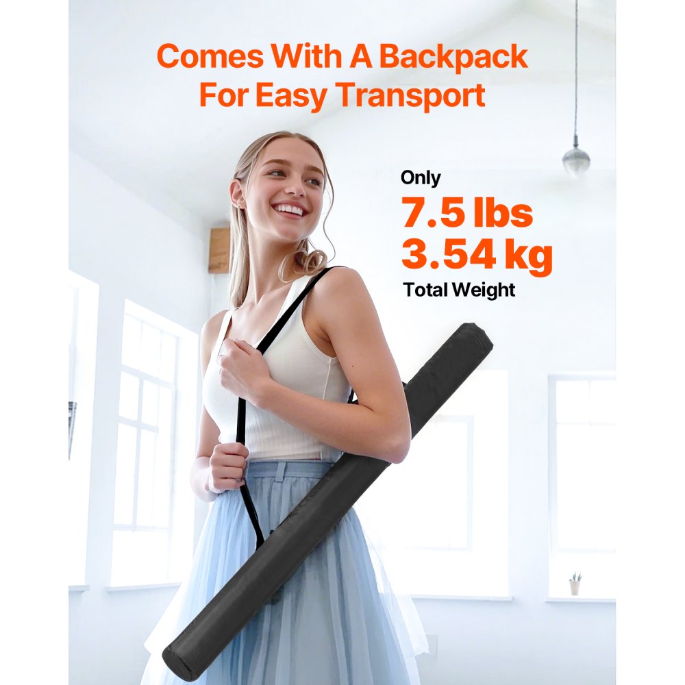 VEVOR Tappetino Yoga Portatile 2000 x 1000 mm Pista da Ballo con Borsa Organizzatore, Tappetini per Esercizi Spessi 1,5 mm Tappetini Antiscivolo per Allenarsi a Casa, Area di Copertura di 2,04 m²