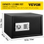 VEVOR Cassaforte da Armadio 34L, Cassaforte da Mobile Premium in Nero, Cassaforte Elettronica con 2 Chiavi, Cassaforte da Cassetto in Acciaio al Carbonio, con Borsa Ignifuga, per Casa, Hotel, Ufficio