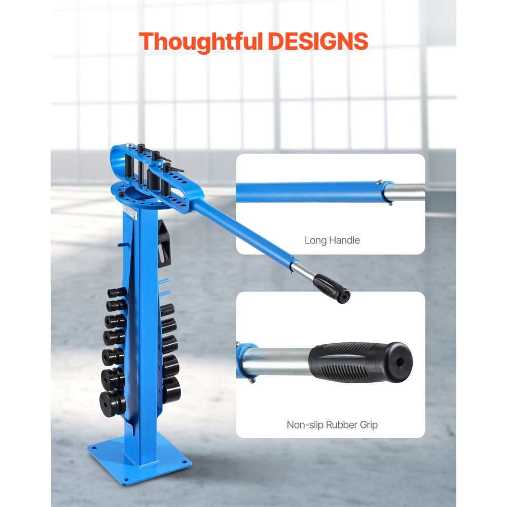VEVOR Piegatubi Manuale per Tubi con Diametro Esterno Massimo 5,08 cm con 14 Matrici di Piegatura, Utensile per Piegatura Tubi a 200° in Rame Alluminio Ferro, per Riparazione Auto Frigoriferi