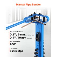 VEVOR Piegatubi Manuale Max 5,08 cm OD Tubo Piegatubi con 14 Matrici Piegatura