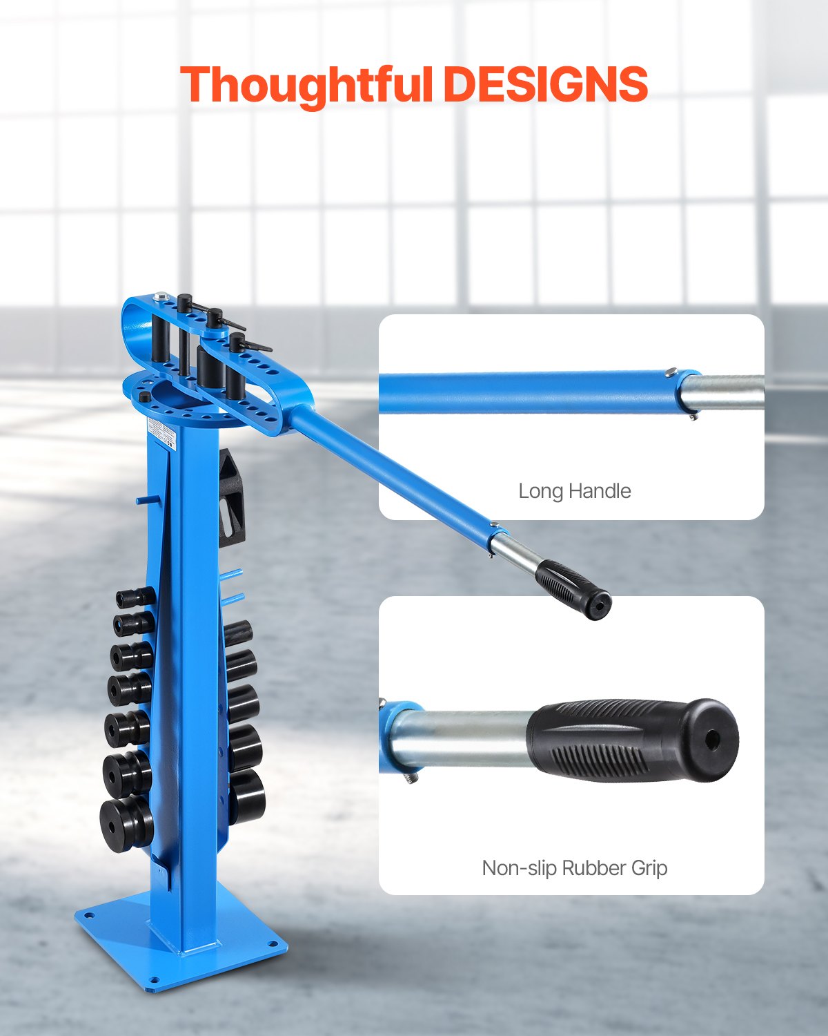 VEVOR Piegatubi Manuale per Tubi con Diametro Esterno Massimo 5,08 cm con 14 Matrici di Piegatura, Utensile per Piegatura Tubi a 200° in Rame Alluminio Ferro, per Riparazione Auto Frigoriferi