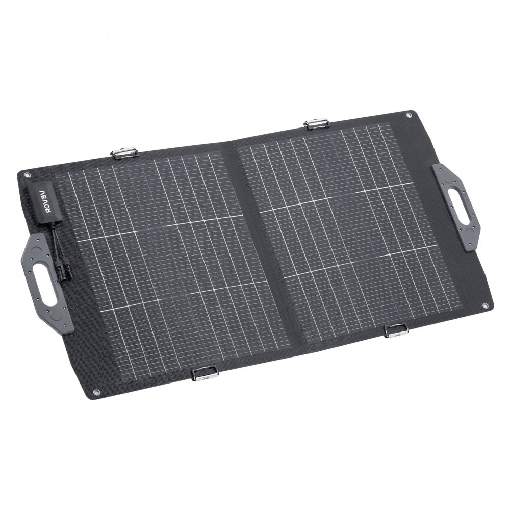 VEVOR Pannello Solare Bifacciale Portatile da 100 W, Pannello Fotovoltaico Monocristallino Pieghevole di Tipo N da 16 BB, Caricabatterie Solare Portatile con Uscita MC4, Tipo C per Campeggio