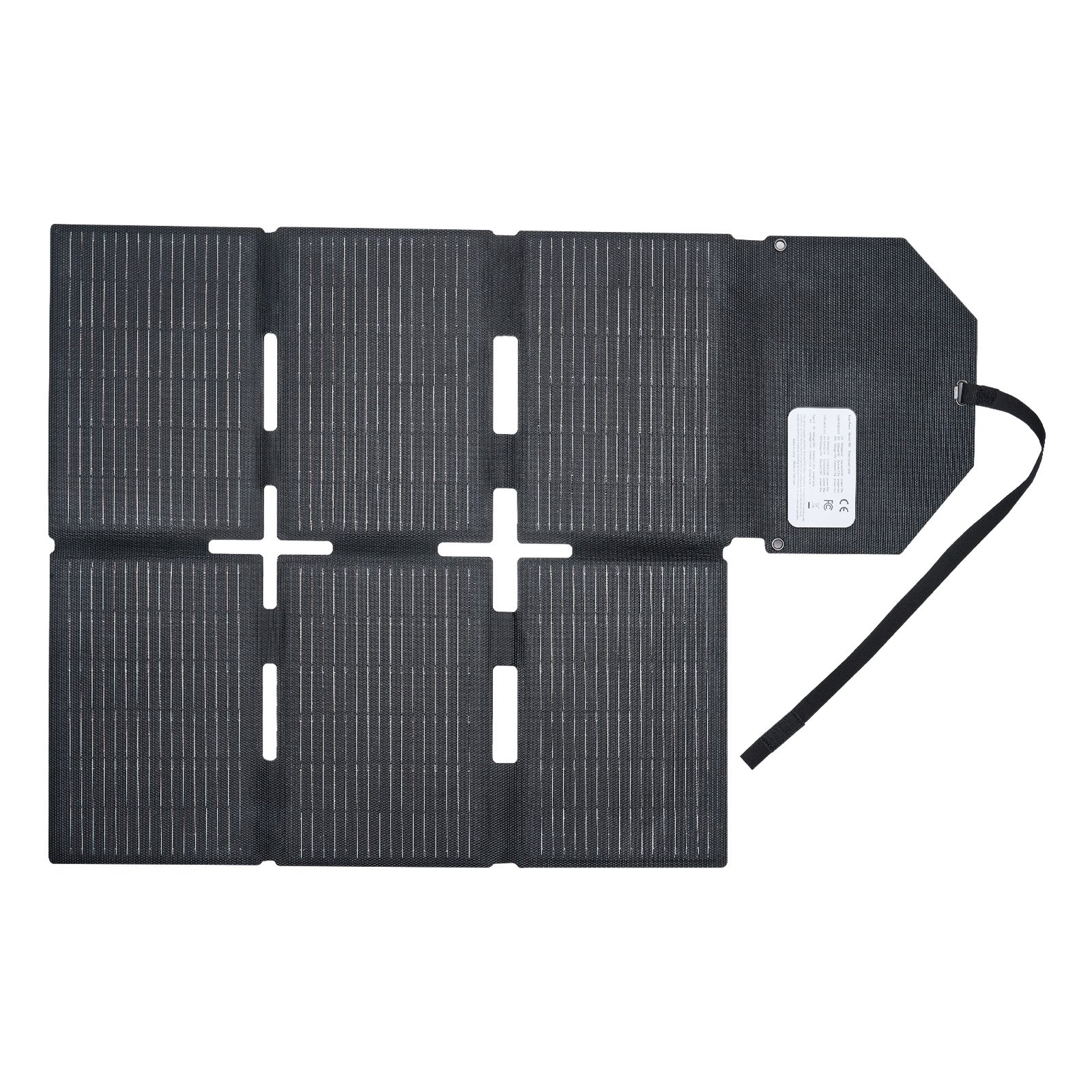 VEVOR 60W Foldable Solar Panel Charger, 16BB N-Type Monocrystalline Solar Panel 24% Efficiency, Lightweight Portable with MC4 Output, Type-C, USB-A & DC Ports for Power Stations Camping Hiking