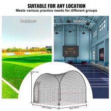 VEVOR Rete Gabbia da Baseball Telaio e Rete 3,6 x 3,6 x 3 m, Rete per Gabbia da Baseball per Allenamento di Battere e Fielding, Rete da Baseball con Borsa Trasporto per Adolescenti Adulti Cortile Nero