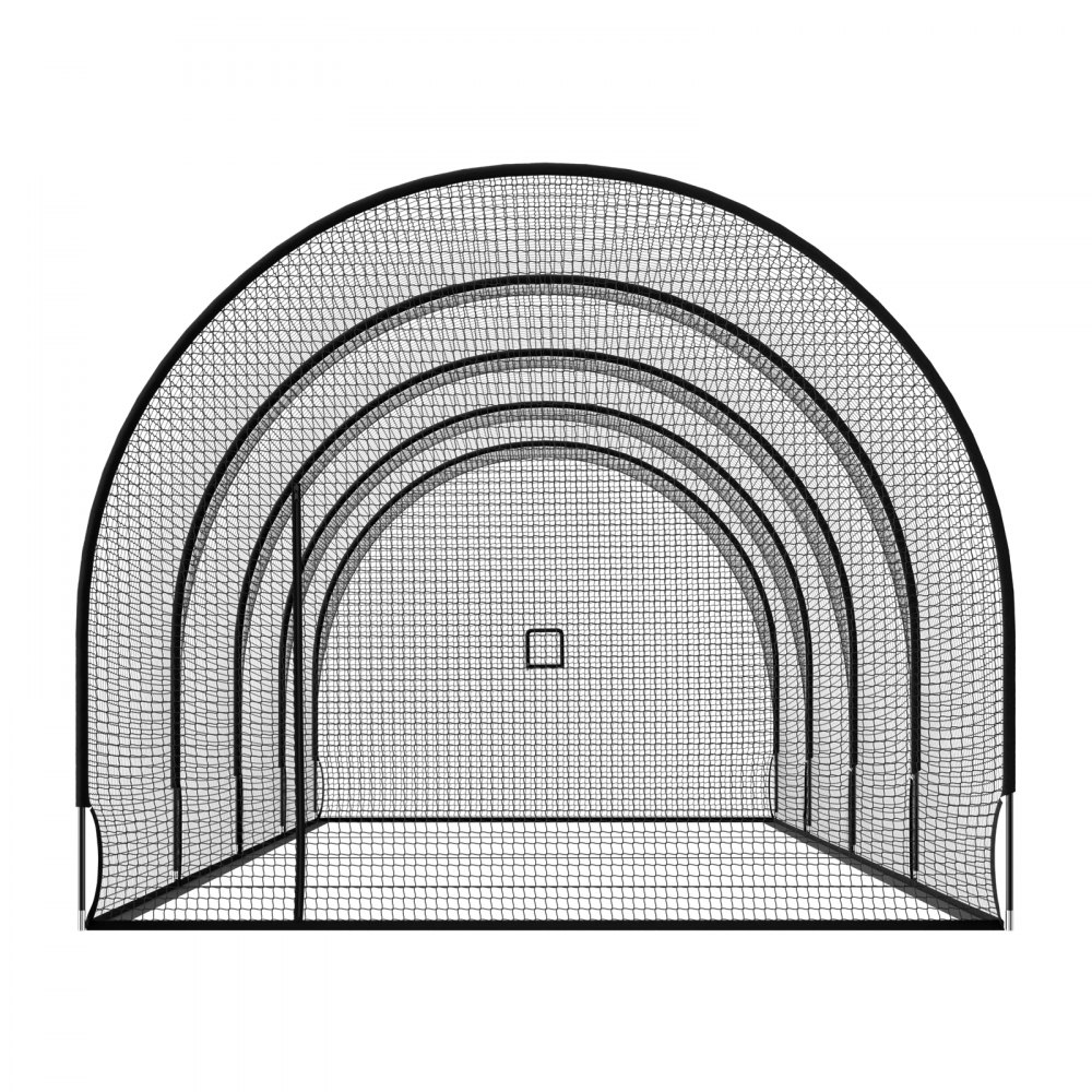 VEVOR Baseball Batting Cage, 12200 x 3700 x 3050mm Freestanding Portable Batting Cage, Hitting Cages with 4-Ply Knotless Polyester & Pitching Machine Opening, Battings Cages Netting for Indoor Outdoor