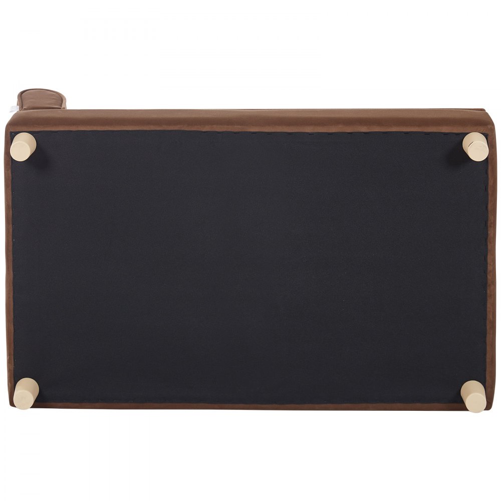 VEVOR Divano per Animali Domestici 910 x 585 x 415 mm Divano per Cani Gatti di Taglia Grande, Divano Letto per Cani Morbido Vellutato, Divano per Cani Domestici Capacità di Carico 50 kg Marrone Scuro