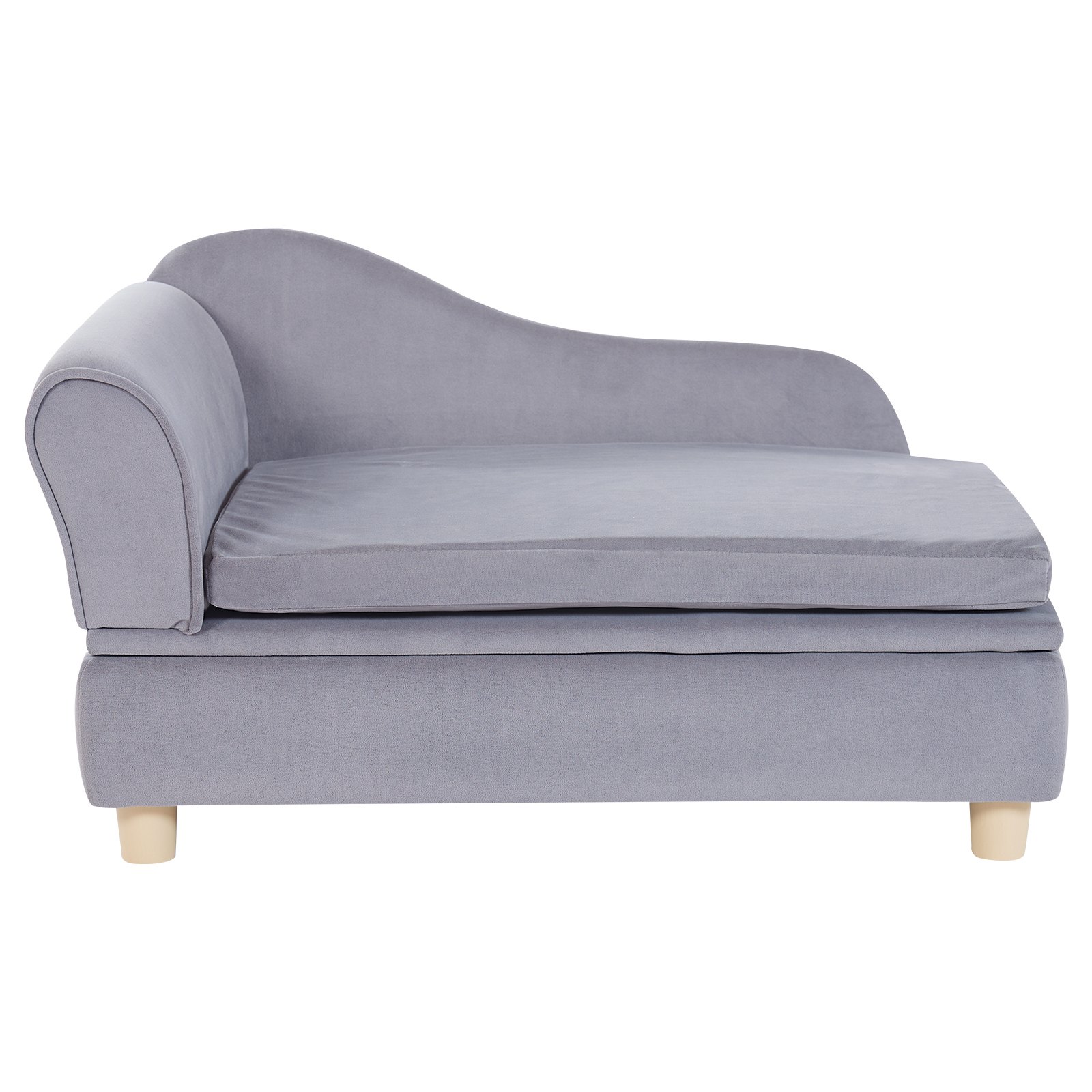 VEVOR Divano per Animali Domestici 760 x 450 x 415 mm Divano per Cani Gatti di Taglia Media, Divano Letto per Cani Morbido Vellutato, Divano per Cani Gatti Domestici Capacità di Carico 37 kg Grigio