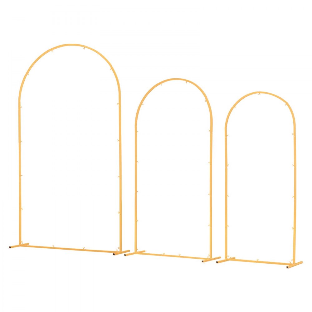 VEVOR Supporto per Fondale ad Arco 2,2 / 2 / 1,8 m, Set da 3, Struttura Stabile, Facile da Montare, Set di Fondali ad Arco per Feste per Matrimoni, Feste di Compleanno, Decorazioni per Cerimonie