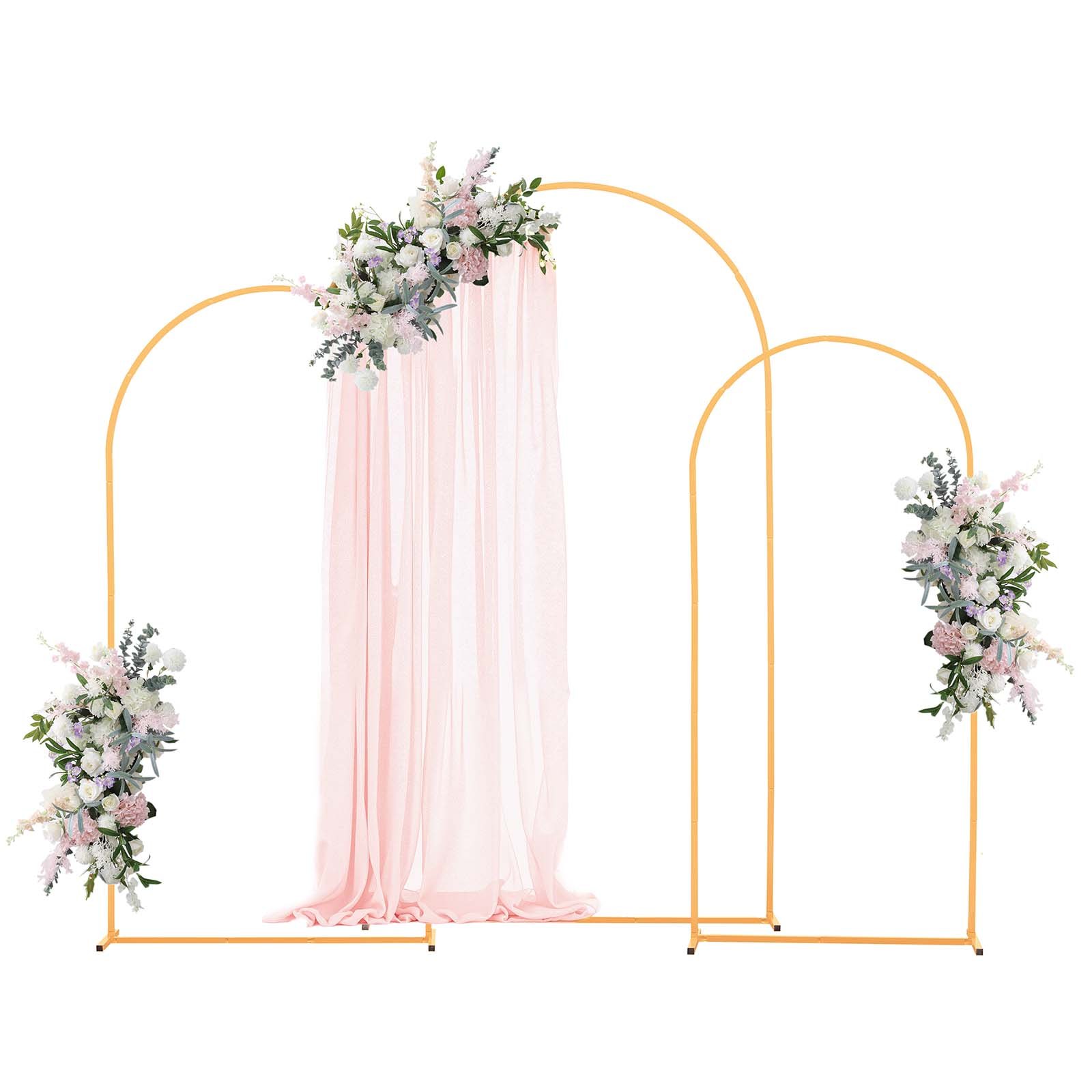 VEVOR Supporto per Fondale ad Arco 2,2 / 2 / 1,8 m, Set da 3, Struttura Stabile, Facile da Montare, Set di Fondali ad Arco per Feste per Matrimoni, Feste di Compleanno, Decorazioni per Cerimonie