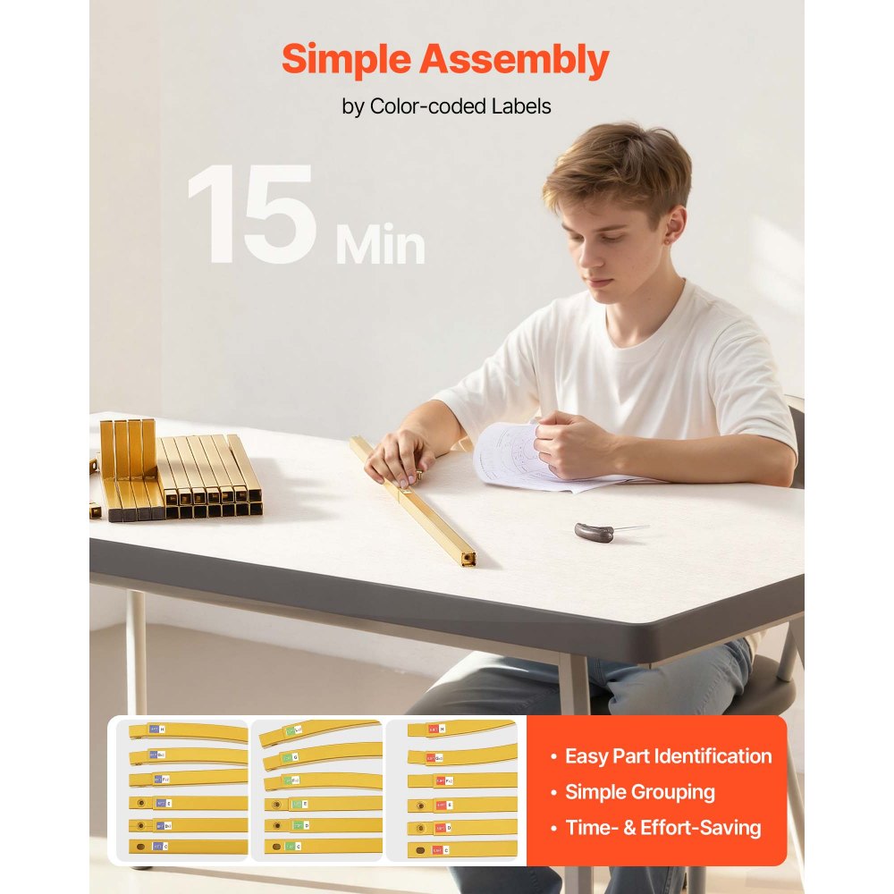 VEVOR Supporto per Fondale ad Arco Set da 3, Struttura Stabile, Facile da Montare, Supporto per Fondale ad Arco in Metallo Dorato per Matrimoni, Feste di Compleanno, Lauree, Feste di Fine Anno