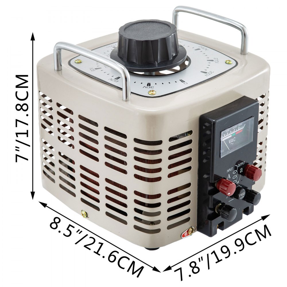 VEVOR trasformatori elettrici Trasformatore Variabile 220V Ac 0-300 V Ac Trasformatore di Tensione 50Hz Convertitori di Potenza con Protezione Standard