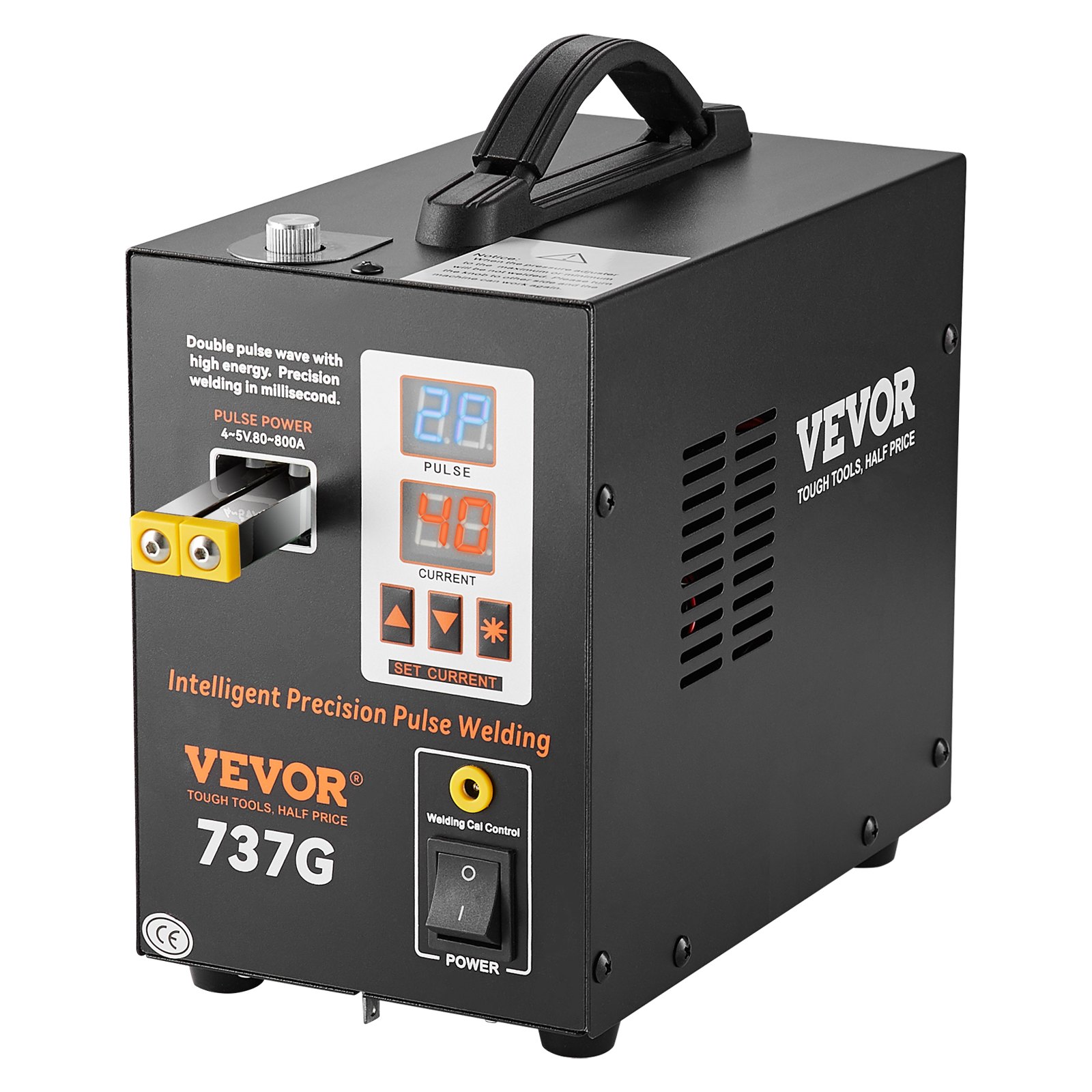 VEVOR Cordless Spot Welder, 737G Pulse Spot Welder, Portable High-Performance Cordless Welding and Soldering Station with 2 Welding Modes and LED Lighting for 0.12 mm Pure Nickel, 18650/14500 Battery