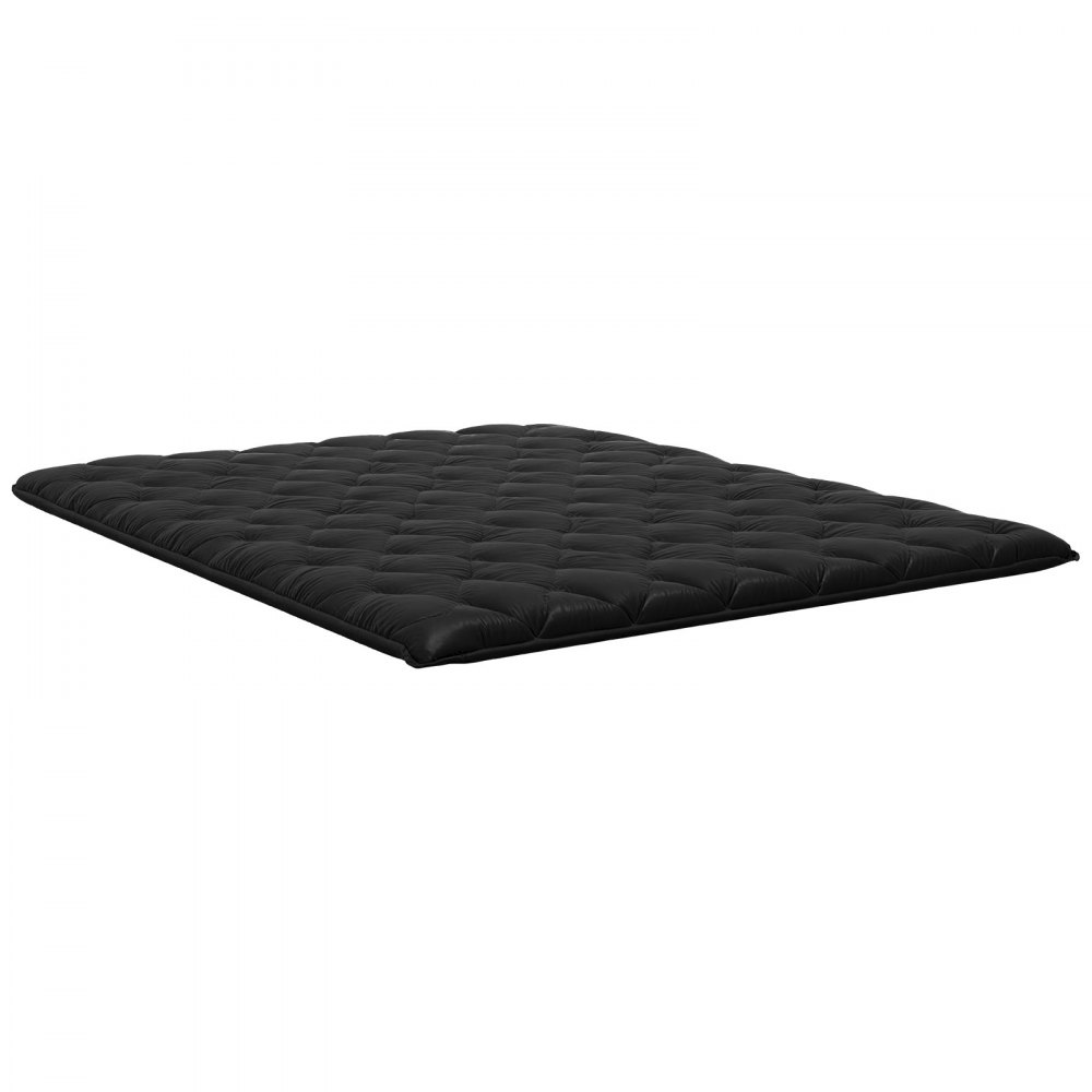 VEVOR Materasso Tatami Addensato da 2032 x 1524 x 63,5 mm, Tatami Regina Pieghevole, con Borsa Portaoggetti e Accessori di Montaggio, Materassino a 9 Strati per Meditazione Yoga, Nero