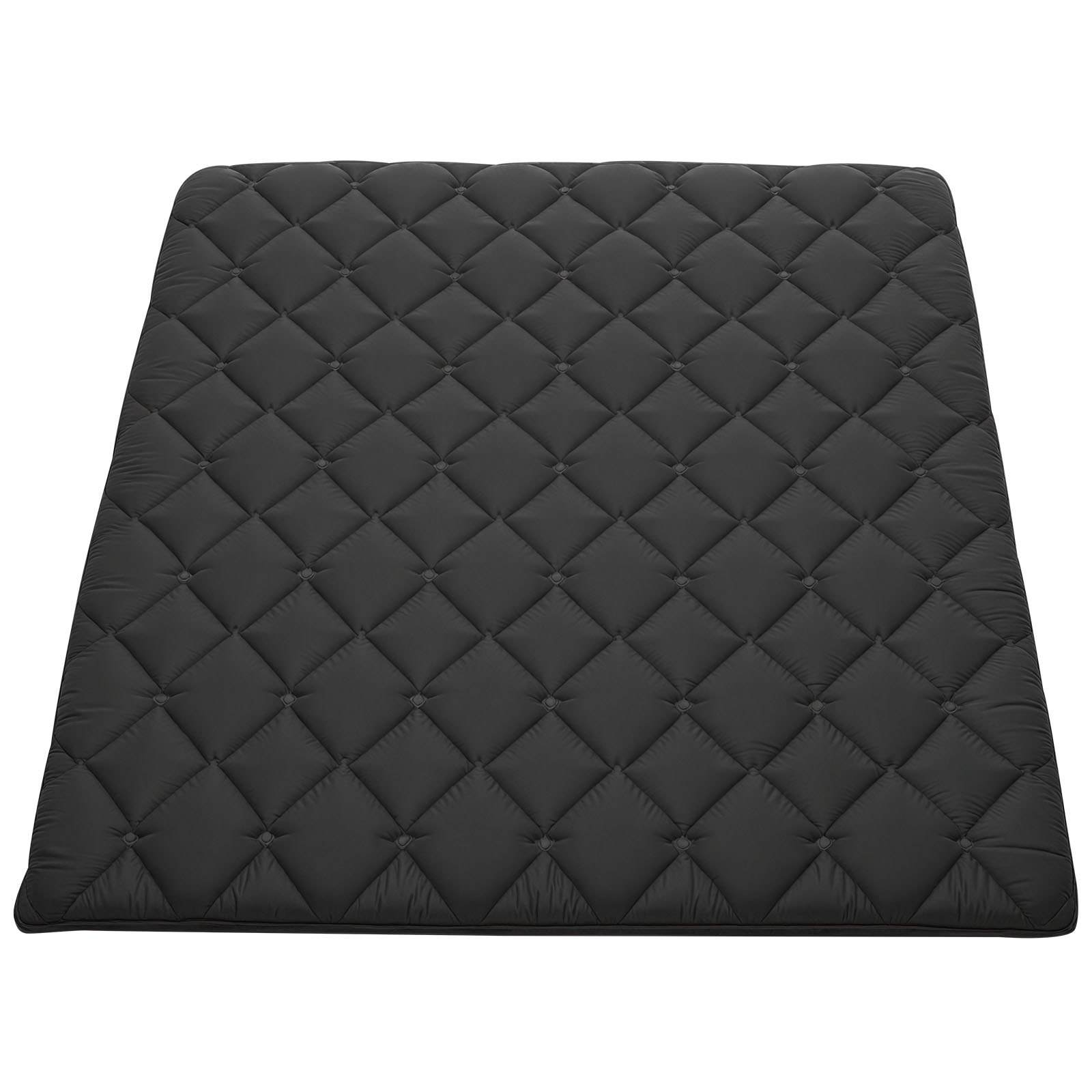 VEVOR Materasso Tatami Addensato da 2032 x 1524 x 63,5 mm, Tatami Regina Pieghevole, con Borsa Portaoggetti e Accessori di Montaggio, Materassino a 9 Strati per Meditazione Yoga, Nero