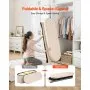 VEVOR Panca Contenitore Ovale Cassapanca Portaoggetti Panca Pieghevole Imbottita Carico 299,37 kg per Letto con Ampio Spazio di Stoccaggio, per Soggiorno, Ingresso, Camera da Letto, Beige