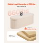 VEVOR Panca Contenitore Ovale Cassapanca Portaoggetti Panca Pieghevole Imbottita Carico 299,37 kg per Letto con Ampio Spazio di Stoccaggio, per Soggiorno, Ingresso, Camera da Letto, Beige